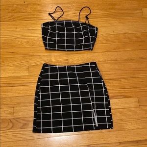 SheIn cute top and slit skirt